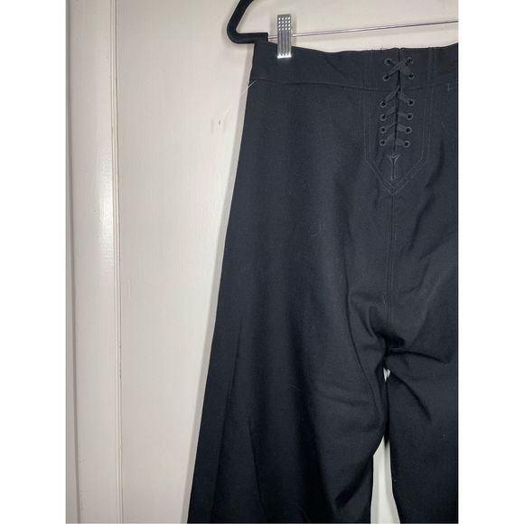 Vintage Navy Wide Leg Sailor Flared Black Zipper Front Pants size 30L - Picture 8 of 15